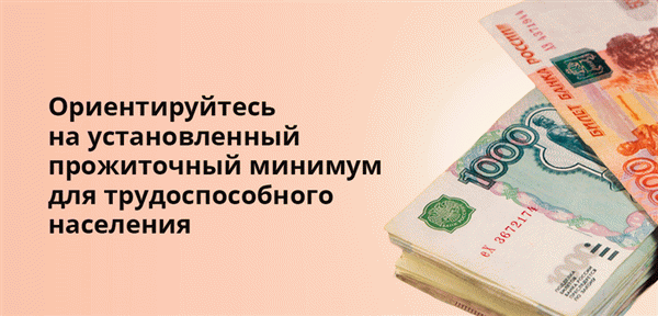 Ориентируйтесь на установленный прожиточный минимум для трудоспособного населения