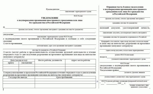 образец подтверждения проживания в рф