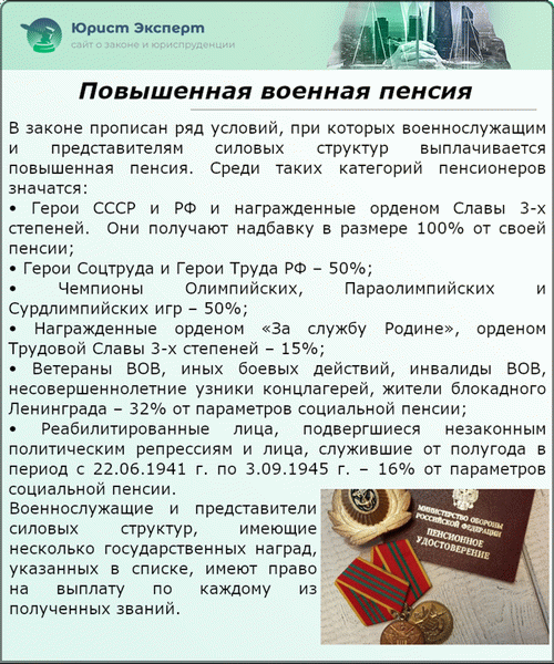 Повышенная военная пенсия