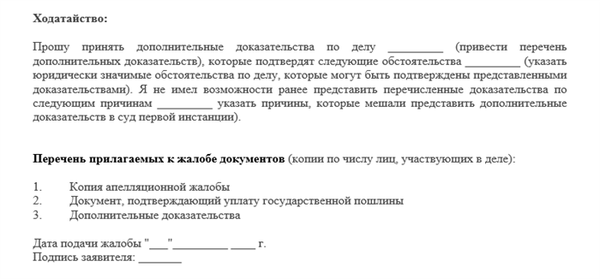 Документы, прилагаемые к апелляционной жалобе