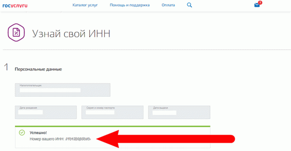 На сайте Госуслуг вы увидите свой ИНН в этом окошке