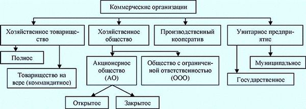 Формы коммерческих организаций